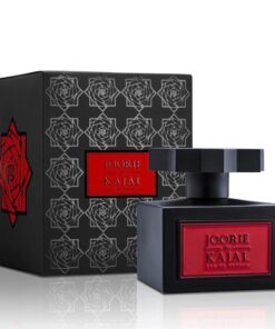 Flacone di profumo Kajal Joorie Eau de Parfum 100ml rosso e oro con tappo ricamato in rilievo