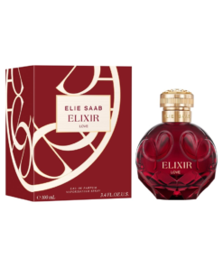 Elegante flacone sferico sfaccettato rosso intenso Elie Saab Elixir Love da 100ml