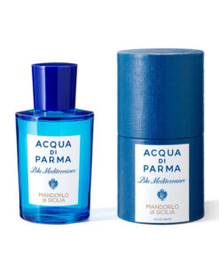 Iconico flacone blu Acqua di Parma Mandorlo di Sicilia Eau de Toilette dal design elegante