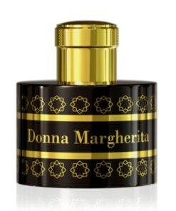 Elegante flacone Pantheon Roma Donna Margherita con dettagli dorati e design di lusso