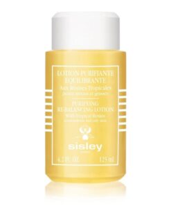 Elegante flacone trasparente Sisley Lotion Purifiante Équilibrante da 125ml con tappo bianco