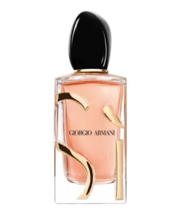 Flacone di profumo Giorgio Armani Si Intense Refillable Eau De Parfum 100ml flacone in vetro con logo dorato e tappo nero iconico