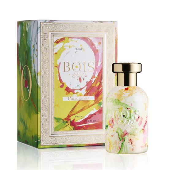 Flacone di profumo Bois 1920 Policromia Parfum 100ml in vetro lavorato con tappo intagliato e dettagli dorati