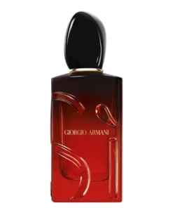 Flacone di profumo Giorgio Armani Si Passione Intense Eau De Parfum 100ml flacone rosso laccato con tappo nero iconico