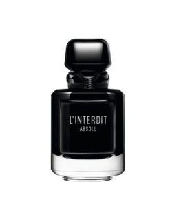 Flacone Givenchy L Interdit Absolu Eau De Parfum Intense 80ml nero sfaccettato ed elegante con dettagli dorati