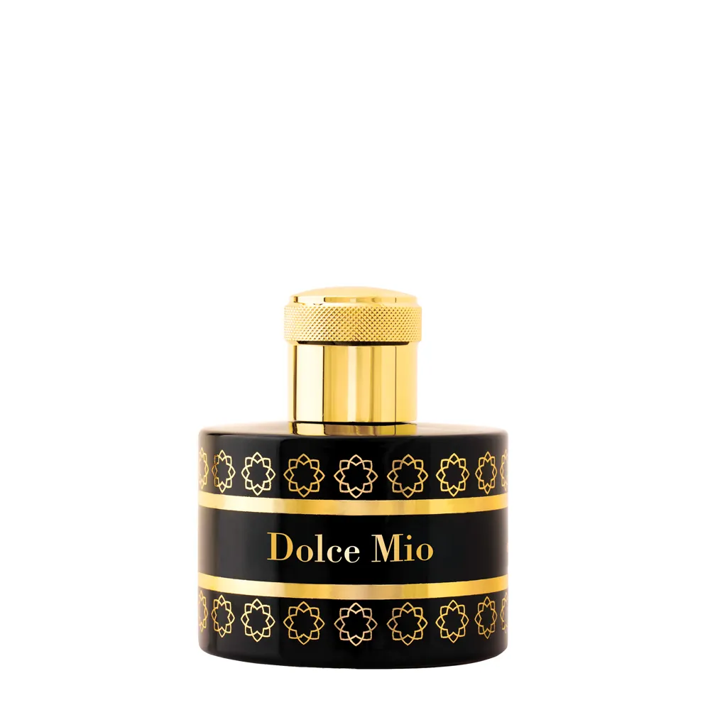 Flacone di profumo Pantheon Roma Dolce Mio Extrait De Parfum 100ml in vetro trasparente con tappo dorato